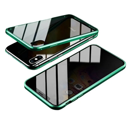Magnetic Tempered Glass Privacy Metal Case For iPhone 15 14 13 360 Magnet Ant spy Protective Cover - Beri Collection 