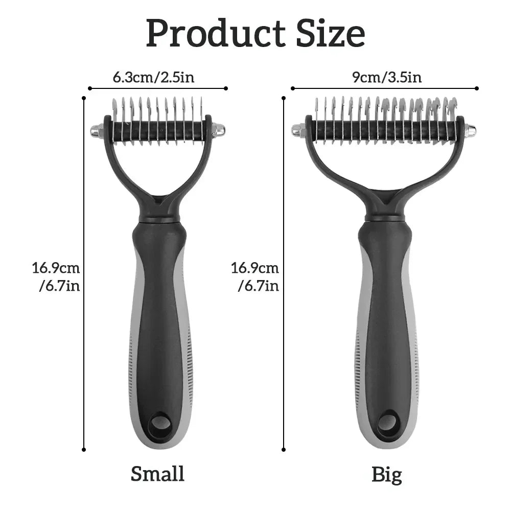 Stainless Steel Double Sided Pet Grooming Brush Removing Tangles Cat and dog Accessories