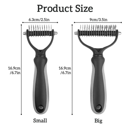 Stainless Steel Double Sided Pet Grooming Brush Removing Tangles Cat and dog Accessories