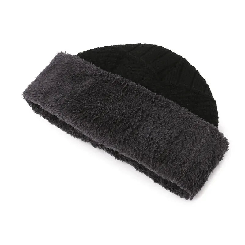 Men's windproof hat, outdoor winter scarf, gloves, three-piece neckline