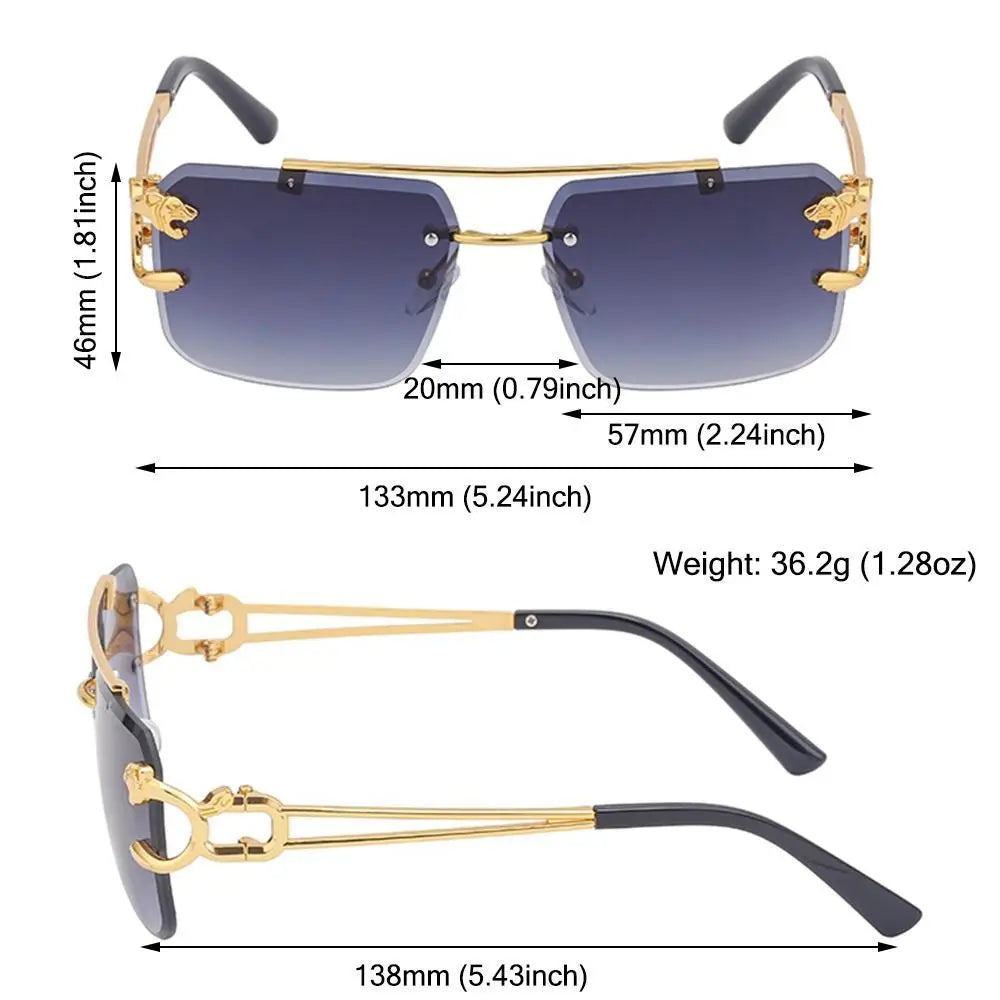 Steampunk Rimless Square Men Sunglasses