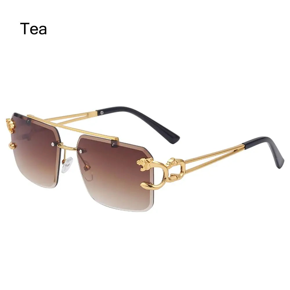 Steampunk Rimless Square Men Sunglasses