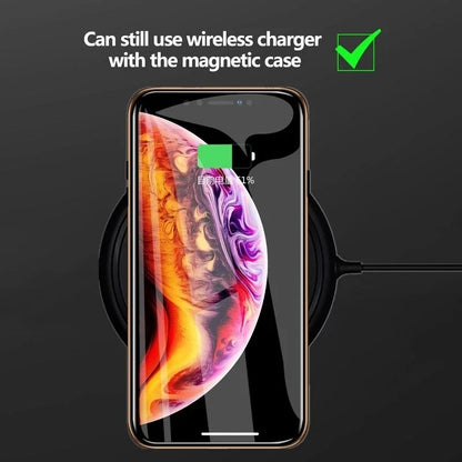 Magnetic Tempered Glass Privacy Metal Case For iPhone 15 14 13 360 Magnet Ant spy Protective Cover - Beri Collection 
