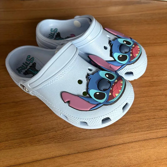 Stitch Cartoon Anime Solid Waterproof Outdoor Sandals Stitch Casual Breathable Ankle-Wrap For Kids Shoes Gift