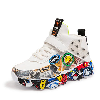 Children Sports Sneakers Graffiti Pattern