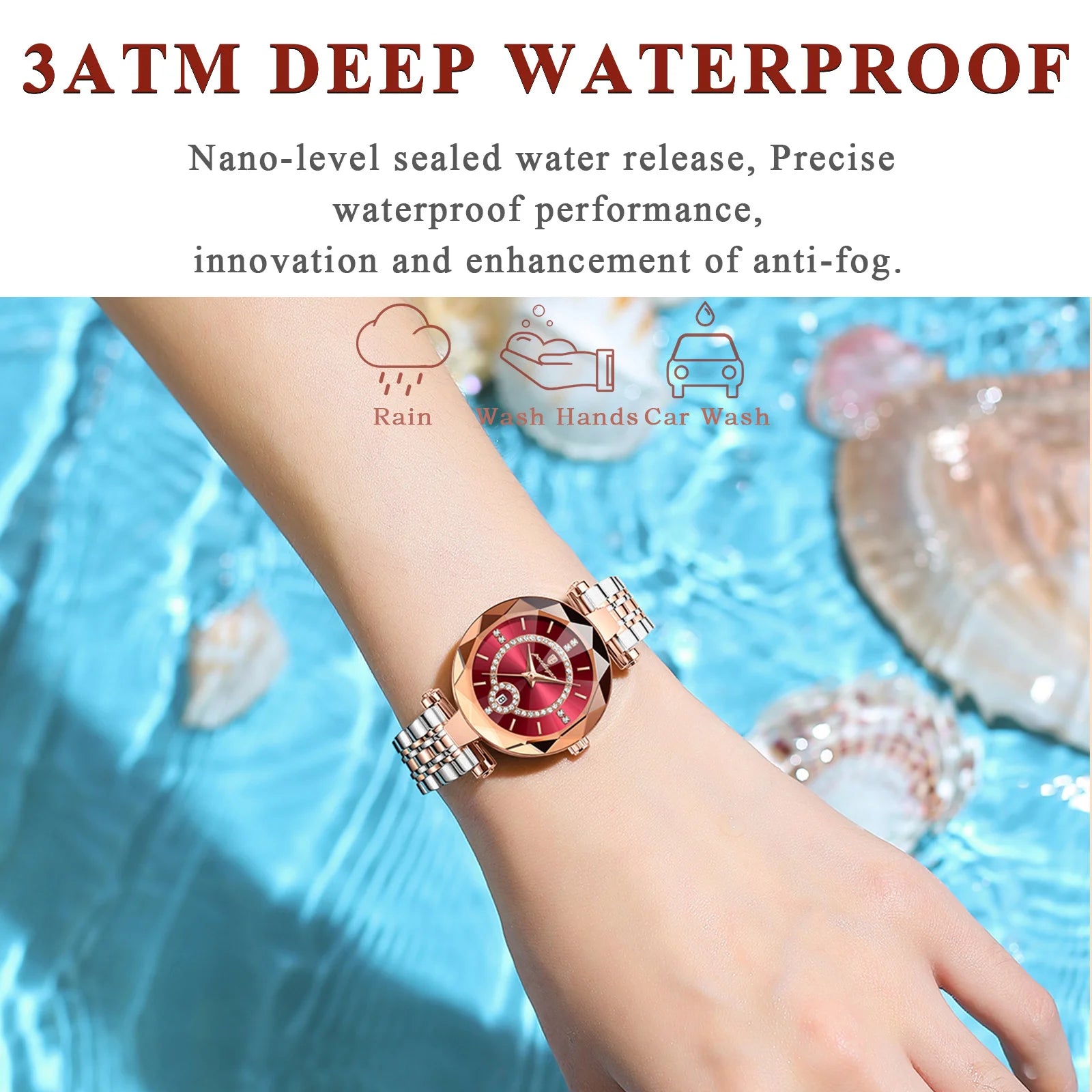 Luxury Watch For Women High-Quality Diamond Quartz Waterproof poedagar watch