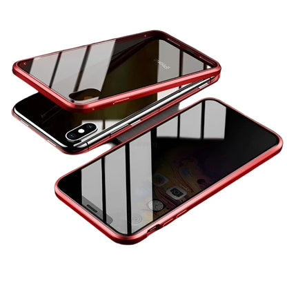 Magnetic Tempered Glass Privacy Metal Case For iPhone 15 14 13 360 Magnet Ant spy Protective Cover - Beri Collection 