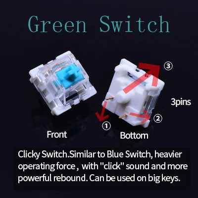 Mechanical Keyboard Key Switch for CIY Sockets SMD 3pin Thin pins Compatible with MX Switch