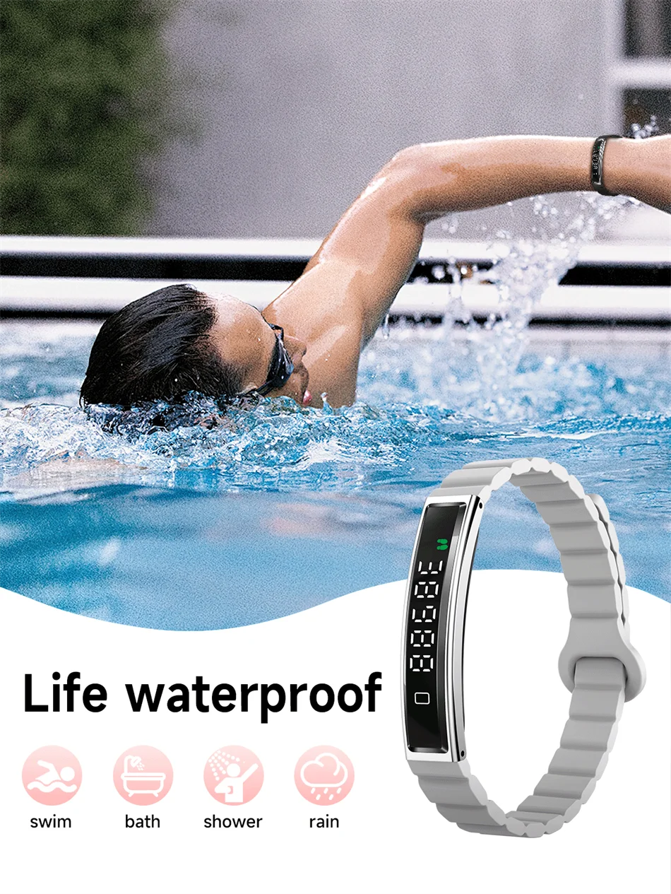 Sports Waterproof Smart Band Bracelet Gesture Control Heart Rate Blood Oxygen Sleep Monitor Pedometer Screen Smartwatch
