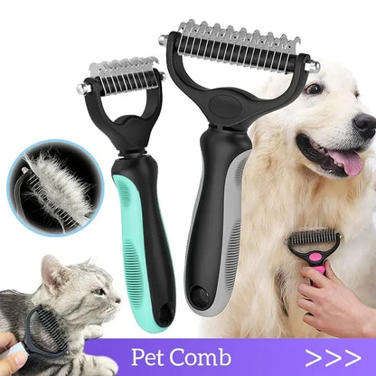 Stainless Steel Double Sided Pet Grooming Brush Removing Tangles Cat and dog Accessories