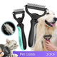 Stainless Steel Double Sided Pet Grooming Brush Removing Tangles Cat and dog Accessories