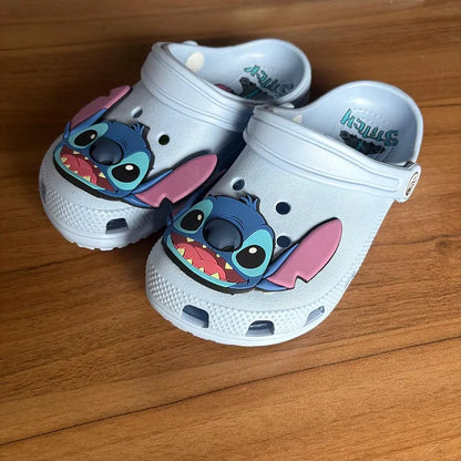 Stitch Cartoon Anime Solid Waterproof Outdoor Sandals Stitch Casual Breathable Ankle-Wrap For Kids Shoes Gift