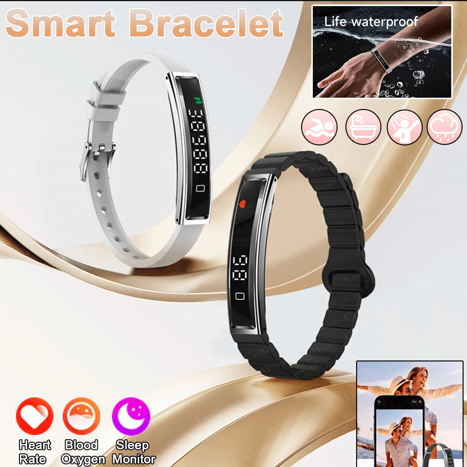 Sports Waterproof Smart Band Bracelet Gesture Control Heart Rate Blood Oxygen Sleep Monitor Pedometer Screen Smartwatch