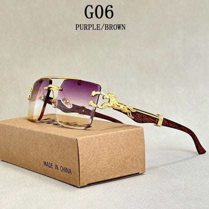 Square Sunglasses For Men New Luxury Vintage Designer Rimless Sunglasses Women Trendy Fashion Glasses Gafas De Sol Hombre - Beri Collection 