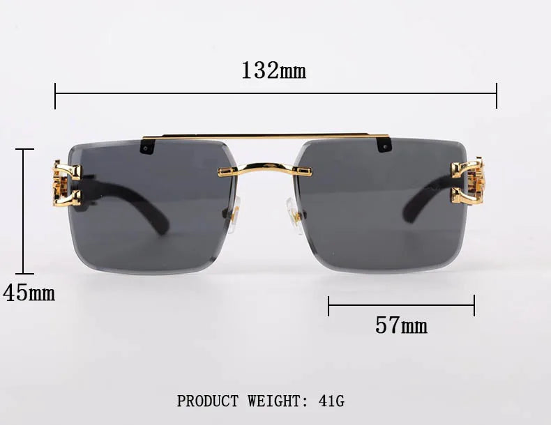 Square Sunglasses For Men New Luxury Vintage Designer Rimless Sunglasses Women Trendy Fashion Glasses Gafas De Sol Hombre - Beri Collection 