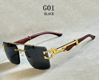 Square Sunglasses For Men New Luxury Vintage Designer Rimless Sunglasses Women Trendy Fashion Glasses Gafas De Sol Hombre - Beri Collection 
