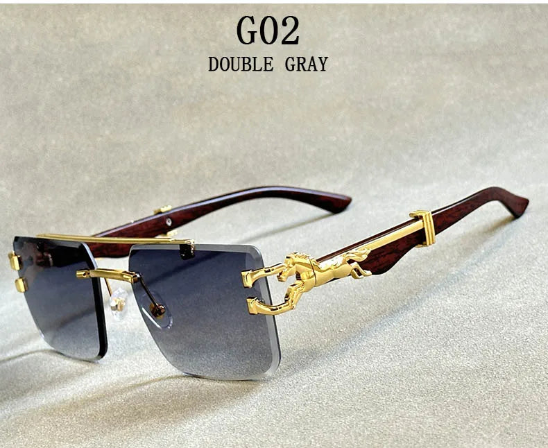 Square Sunglasses For Men New Luxury Vintage Designer Rimless Sunglasses Women Trendy Fashion Glasses Gafas De Sol Hombre - Beri Collection 