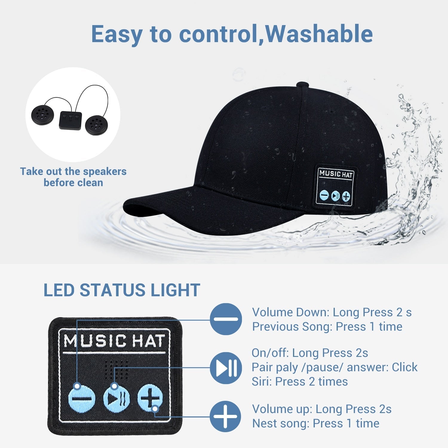 Hat with Bluetooth Speaker