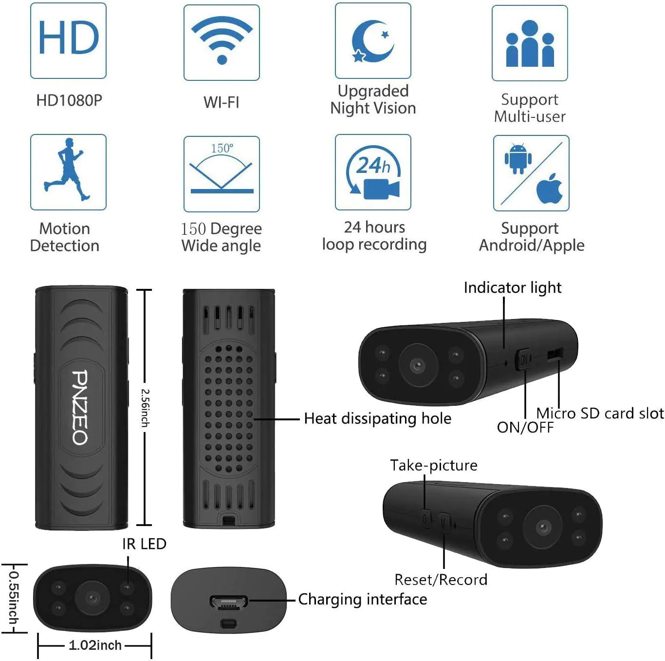 Wireless Wi-fi Security Hidden Camera