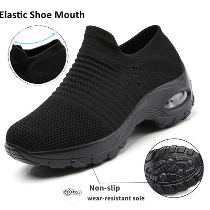 Women Breathable Mesh Height-increasing Slip-on Female Sock Sneakers - Beri Collection 
