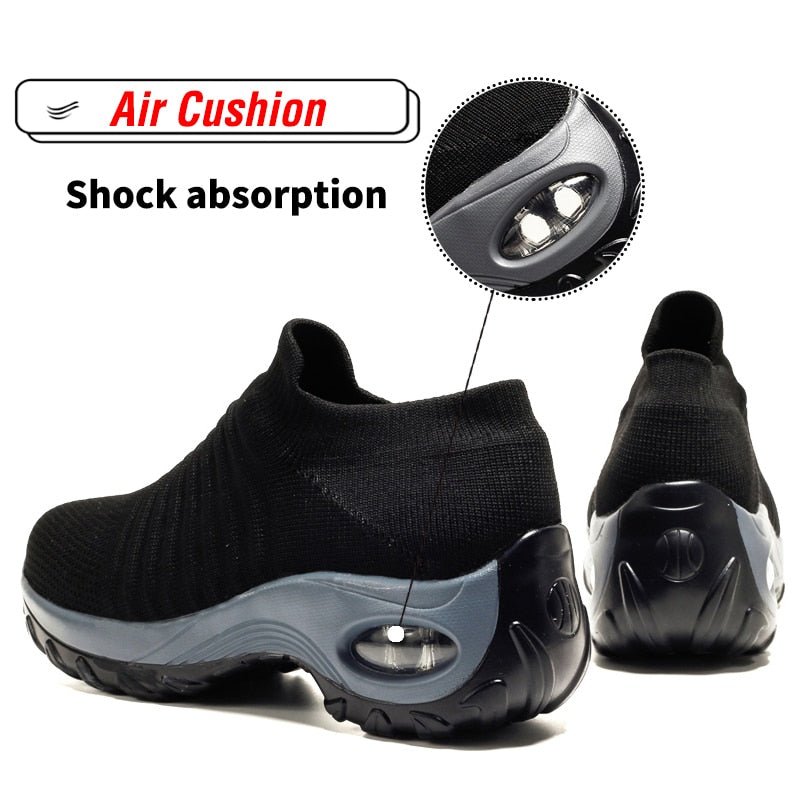 Women Breathable Mesh Height-increasing Slip-on Female Sock Sneakers