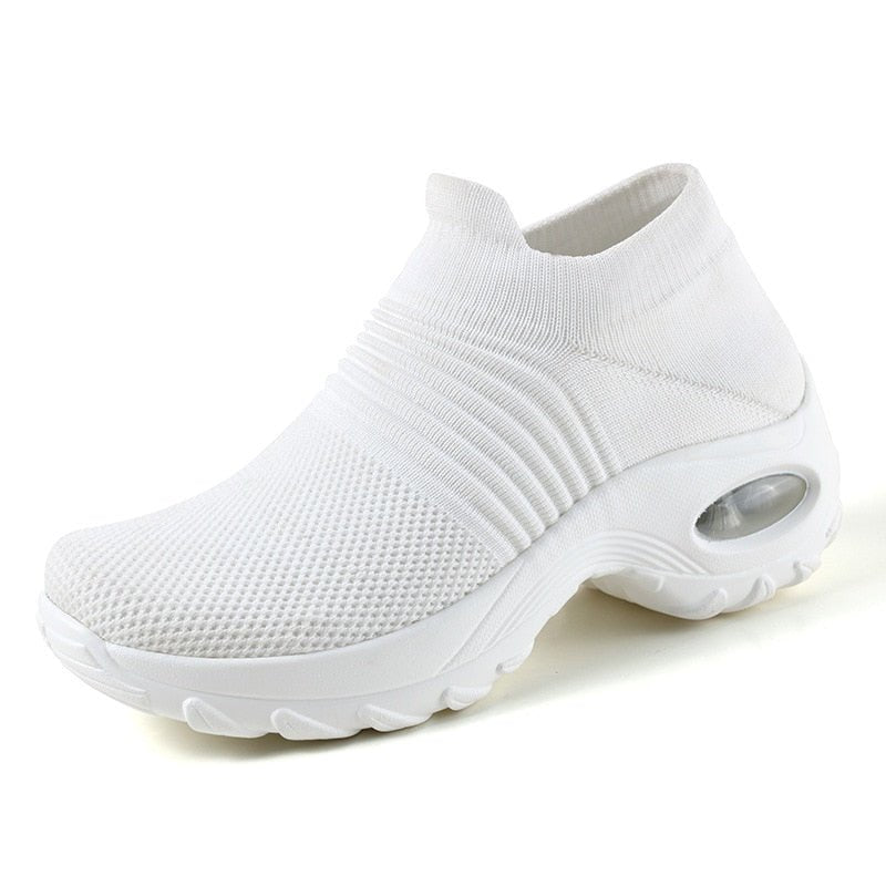 Women Breathable Mesh Height-increasing Slip-on Female Sock Sneakers