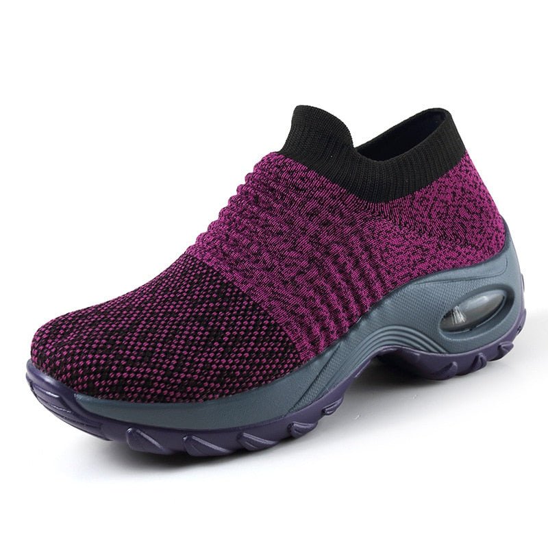 Women Breathable Mesh Height-increasing Slip-on Female Sock Sneakers