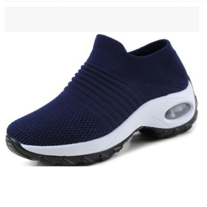 Women Breathable Mesh Height-increasing Slip-on Female Sock Sneakers
