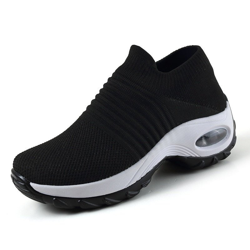 Women Breathable Mesh Height-increasing Slip-on Female Sock Sneakers - Beri Collection 